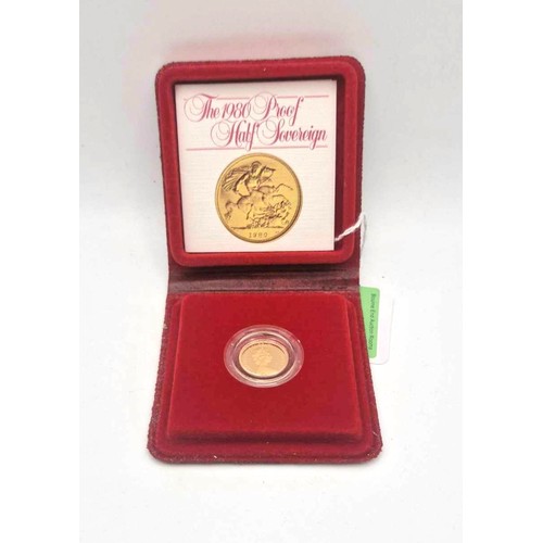 41 - United Kingdom - Elizabeth II (1952-2022), 1980 Gold Proof Half Sovereign, together with original re... 