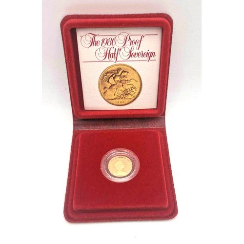 42 - United Kingdom - Elizabeth II (1952-2022), 1980 Gold Proof Half Sovereign, together with original re... 