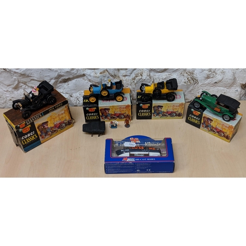 434 - Four Corgi classics to include three 1915 Ford Model T's 901,9013,9012 and a 1927 Bentley Le Mans an... 