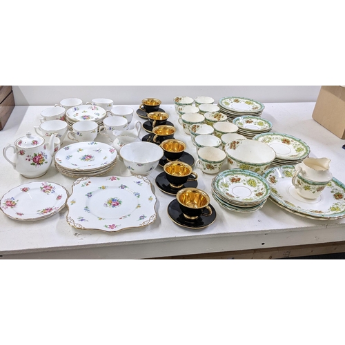 420 - Tea ware to include a Royal Albert 'Mona' tea set A/F, a Tuscan 'Bouquet' tea set and six Braha blac... 