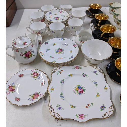 420 - Tea ware to include a Royal Albert 'Mona' tea set A/F, a Tuscan 'Bouquet' tea set and six Braha blac... 