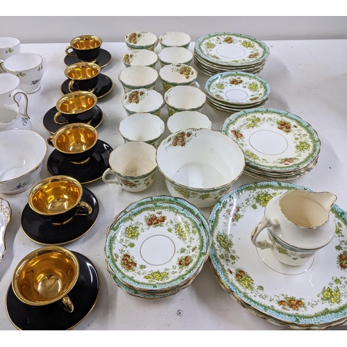 420 - Tea ware to include a Royal Albert 'Mona' tea set A/F, a Tuscan 'Bouquet' tea set and six Braha blac... 