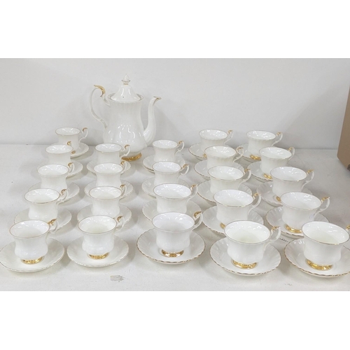 433 - Royal Albert Duchess pattern tea and coffee set decorated with a band of gilt Location: LWB
If there... 