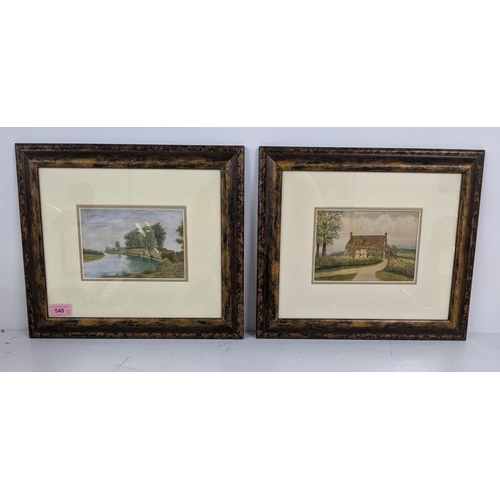 548 - Two watercolours by H Narraway, one signed and one with initial HN, both in bottom right corner, Cot... 