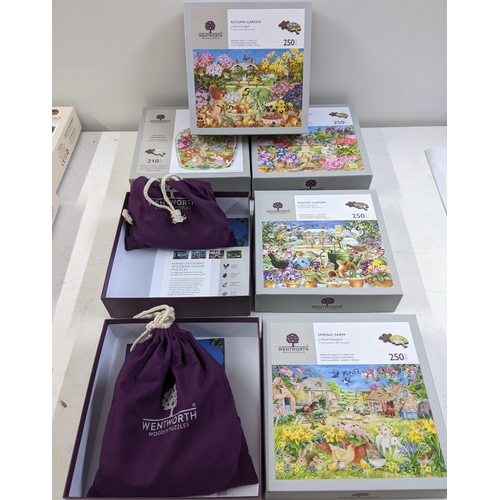 551 - Five Wentworth boxed puzzles by Clair Comerford to include 'Spring Farm', 'Autumn Garden', 'Winter G... 