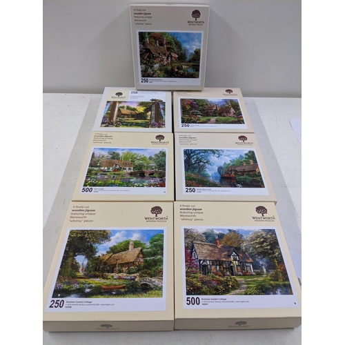 552 - Seven Wentworth boxed puzzles all by 'Dominic Davison' to include 'Victorian Garden Cottage, 'Old Wo... 