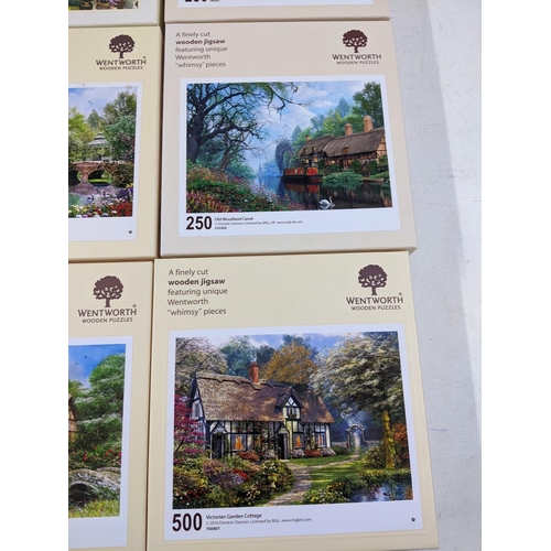 552 - Seven Wentworth boxed puzzles all by 'Dominic Davison' to include 'Victorian Garden Cottage, 'Old Wo... 