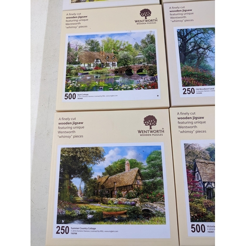 552 - Seven Wentworth boxed puzzles all by 'Dominic Davison' to include 'Victorian Garden Cottage, 'Old Wo... 