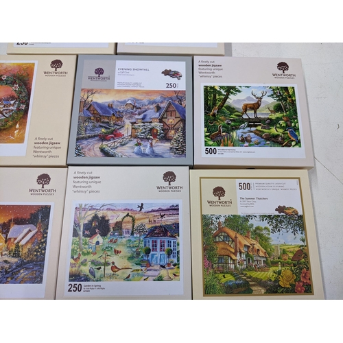 553 - Eight Wentworth boxed jigsaw Puzzles to include 'The Summer Thatchers' by Steve Crisp, 'Woodland Har... 