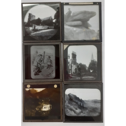 556 - A quantity of magic lantern slides to include plants, archaeology, and church interiors Location: 4.... 