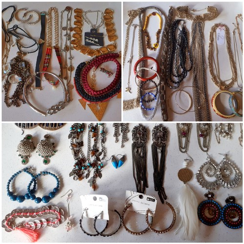 234 - A quantity of costume jewellery to include over-sized earrings, silver and turquoise earrings, costu... 