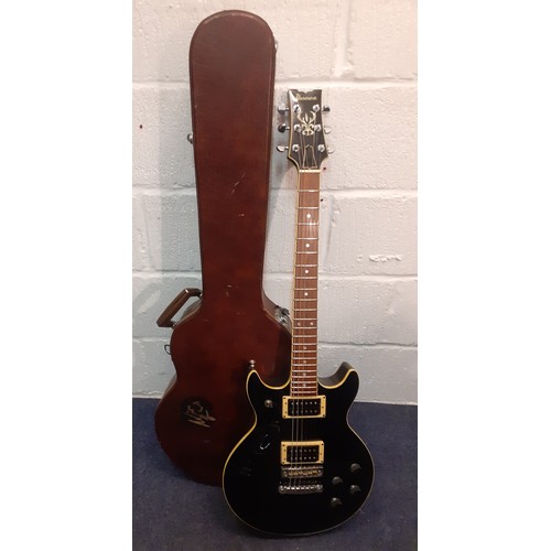 218 - A late 1970's/early 1980's Ibanez AR200 electric guitar in black, crafted in Japan, serial no:J80467... 