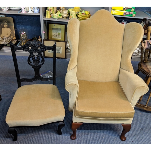 288 - Two chairs to include a Queen Anne style armchair and a Victorian style nursing chair Location:SL
If... 