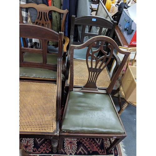 302 - Mixed 19th century and later chairs to include early 20th century shield back dining chairs, Lloyd L... 