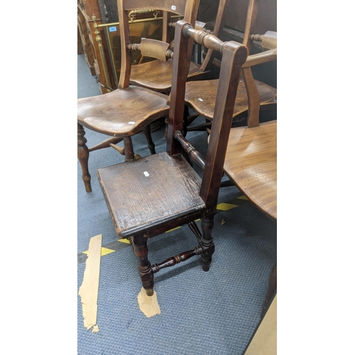 311 - 19th century chairs to include a set of three matching seated barback chairs and others
Location: D ... 