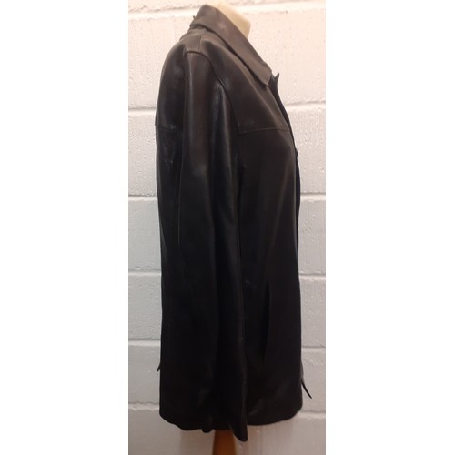 68 - Two leather jackets - Bailey black soft leather 1970's style jacket having 2 side pockets and a fron... 