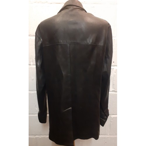 68 - Two leather jackets - Bailey black soft leather 1970's style jacket having 2 side pockets and a fron... 