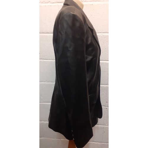 68 - Two leather jackets - Bailey black soft leather 1970's style jacket having 2 side pockets and a fron... 