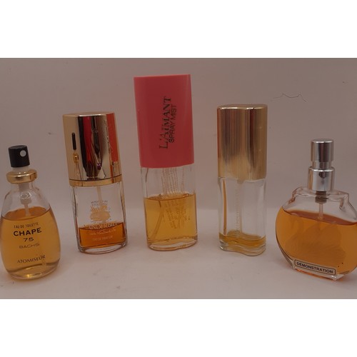 69 - Five vintage partially filled perfumes and eau de perfumes to include Bachs Chape 75, 2 x Gloria Van... 