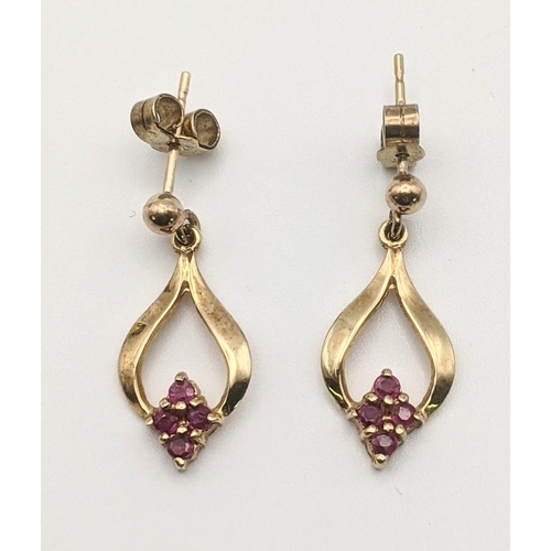 5 - A pair of 9ct gold and ruby earrings
Location: CAB8
If there is no condition report shown,  please r... 