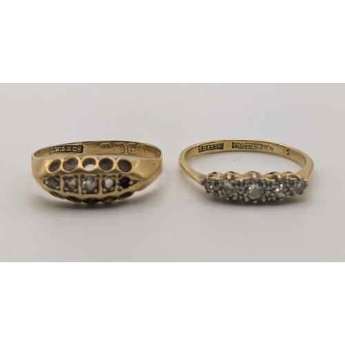 57 - Two 18ct gold and diamond rings, total weight 3.8g
Location: RING
If there is no condition report sh... 