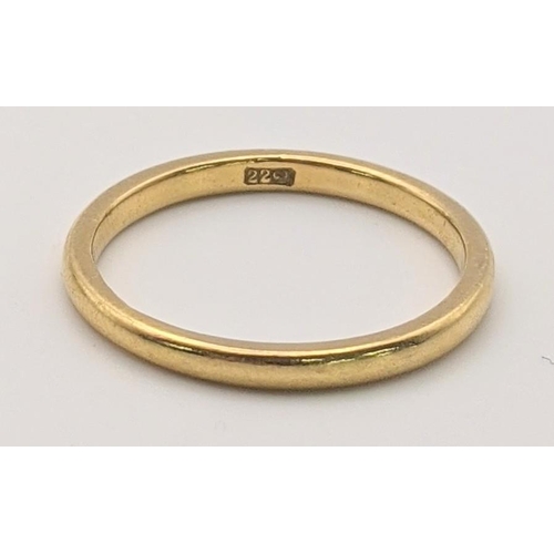6 - A 22ct gold wedding band 2.7g
Location: RING
If there is no condition report shown,  please request