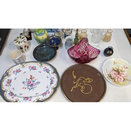 287 - Ceramics to include Carlton ware, Chelsea works, studio potter, a silver plated tray, two Lladro mod... 