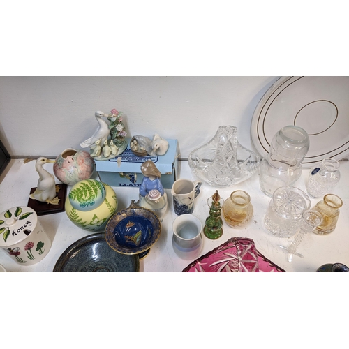 287 - Ceramics to include Carlton ware, Chelsea works, studio potter, a silver plated tray, two Lladro mod... 