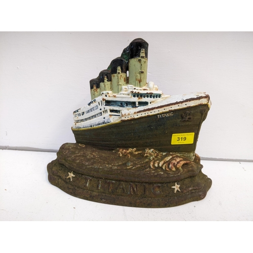 319 - A painted cast iron Titanic door step
Location:R1.2
If there is no condition report shown, please re... 