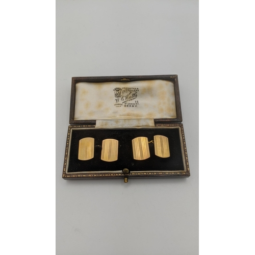 107 - A pair of 9ct gold cufflinks, boxed, 7g Location: CAB 1
If there is no condition report shown, pleas... 