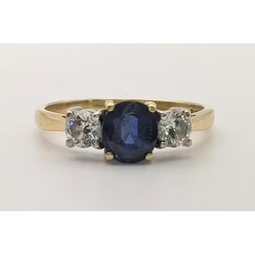 110 - An 18ct gold and diamond and blue sapphire ring size N½, 2.8g
Location: CAB 2
If there is no conditi... 