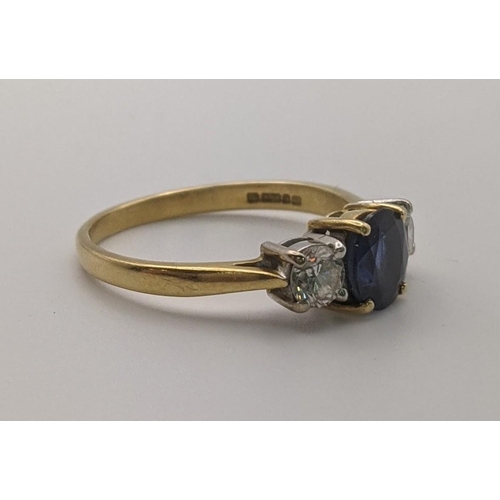 110 - An 18ct gold and diamond and blue sapphire ring size N½, 2.8g
Location: CAB 2
If there is no conditi... 