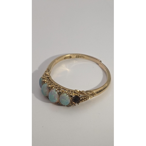 128 - An 18ct gold ladies opal and diamond ring, one opal missing 3g, A/F: Location: CAB 6
If there is no ... 