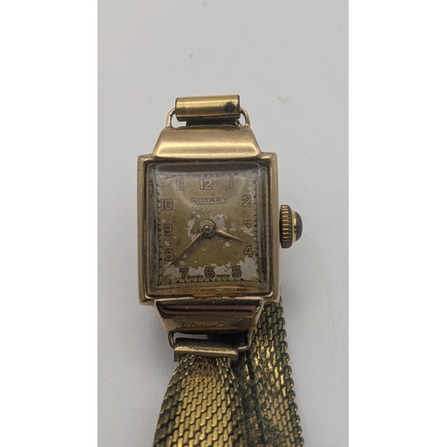 228 - A 9ct gold ladies Rotary manual wind wrist watch on a later bracelet
Location:CAB7
If there is no co... 