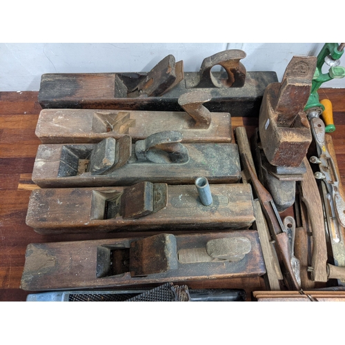 282 - A selection of wood working planes and other woodworking tools of various sizes.
Location:ROS
If the... 