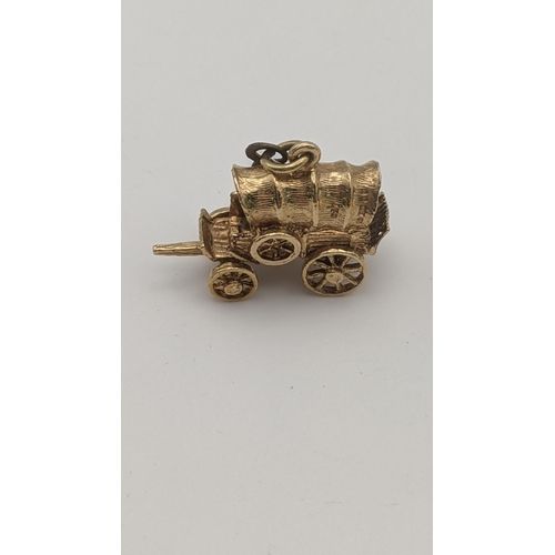 88 - Four 9ct gold charms to include on fashioned as a pocket knife, another as a sewing machine and two ... 
