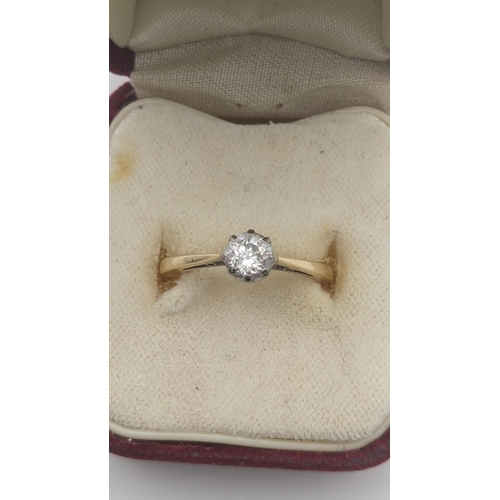 96 - An 18ct gold and diamond solitaire ring, 3.2g, size M 1/2,
Location: CAB 2
If there is no condition ... 