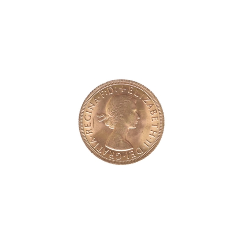 102 - United Kingdom - Elizabeth II (1952-2022), 1965 Gold Sovereign, featuring Mary Gillicks iconic desig... 