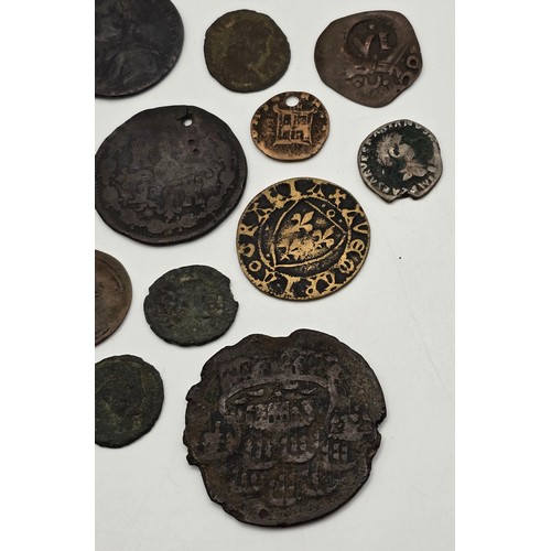 109 - Mixed Coins of Interest - to include a 1739 Admiral Vernon Medal, capture of Porto Bello, having no ... 