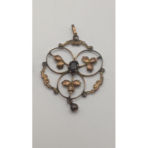 234 - An Edwardian 9ct gold pendant, 2.1g, together with a Victorian silver star brooch, hallmarked Cheste... 