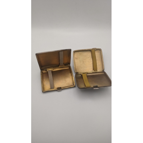 243 - Two silver cigarette cases to include a floral engraved example, hallmarked London 1924 and one othe... 