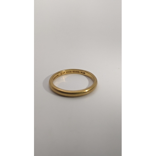 247 - A 22ct gold wedding band size S 1/2, 4.5g Location:RING
If there is no condition report shown, pleas... 