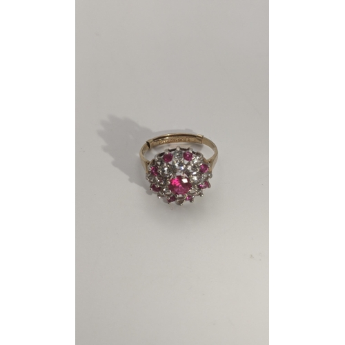 252 - A 9ct gold and sapphire cluster ring, 2.9g Location:RING
If there is no condition report shown, plea... 