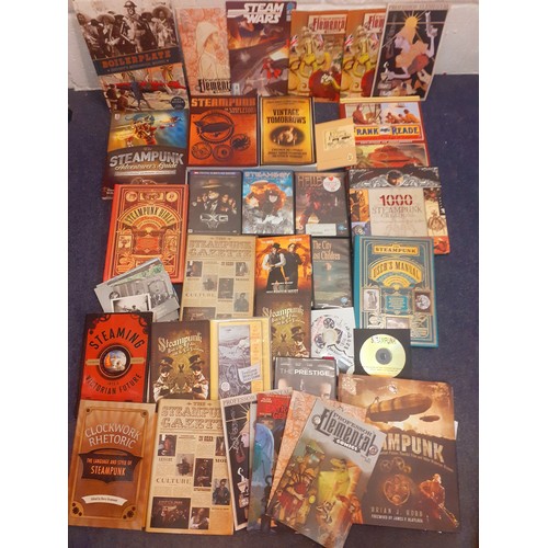 445 - Books and collectables to include books on Steampunk, Professor Elemental comics and DVD's. Location... 