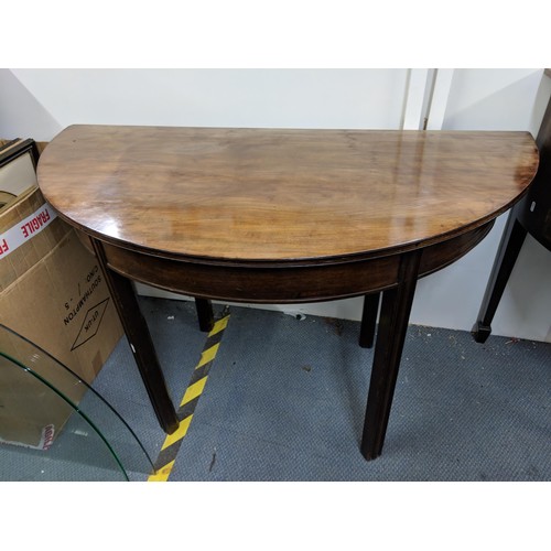 492 - An early 20th century mahogany, bow fronted sideboard having ebony band inlaid 90.5 x 122w, a Georgi... 