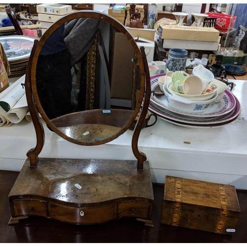 492 - An early 20th century mahogany, bow fronted sideboard having ebony band inlaid 90.5 x 122w, a Georgi... 