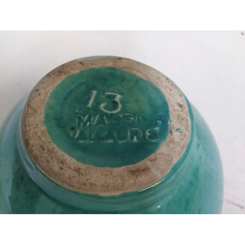 385 - A Massier, Vallauris, a small pottery bowl decorated in a turquoise glaze Location: G
If there is no... 