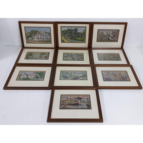 404 - A set of ten mid/late 20th century Macclesfield framed silks, 15x8, the frames 26x21
Location: BWR
I... 