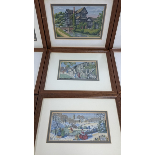 404 - A set of ten mid/late 20th century Macclesfield framed silks, 15x8, the frames 26x21
Location: BWR
I... 