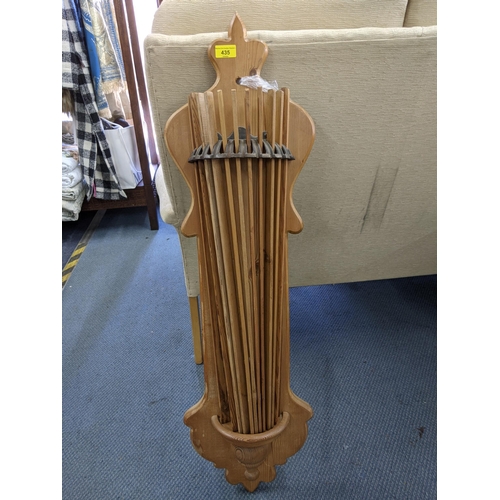 435 - A pine French wall hanging dryer with racks, slates, comes with a screw, 104cm h
Location:RWM
If the... 